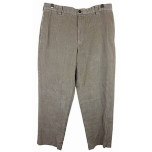 LL Bean Men's Beige Corduroy Flat Front Pants Size‎ 36x30